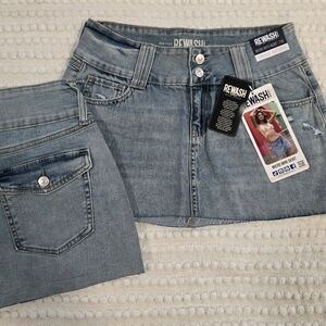 Rewash Women's Light Blue Denim Mini Skirt